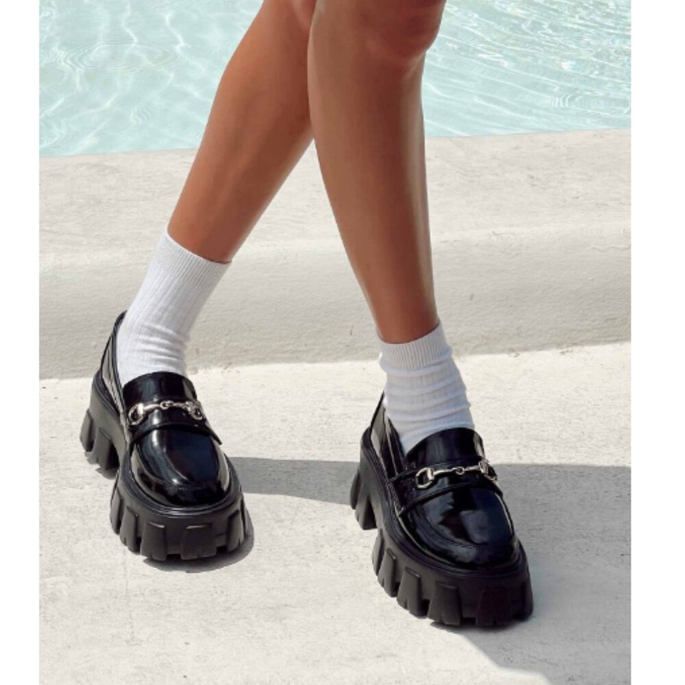 Black Penny Lane Loafers - Princess Polly